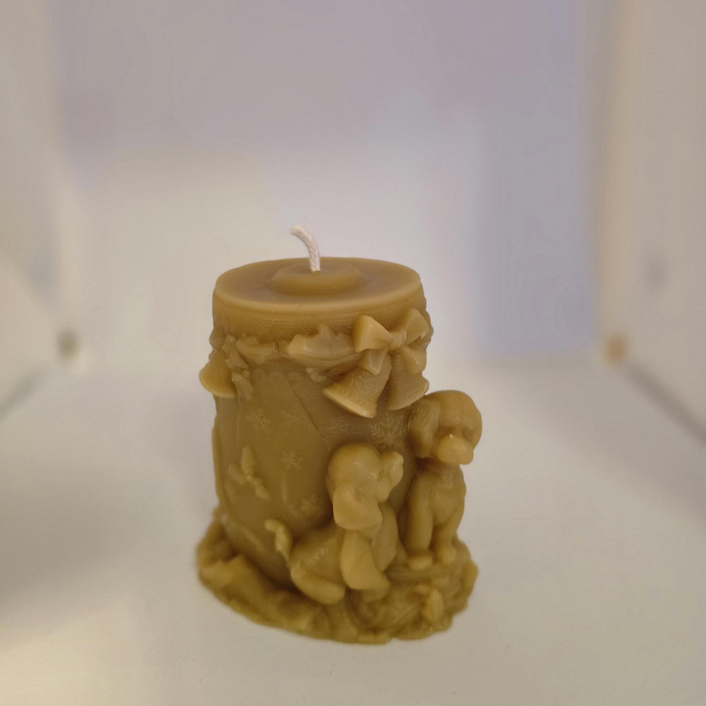 Puppies for Christmas Candle | Beeswax Candle