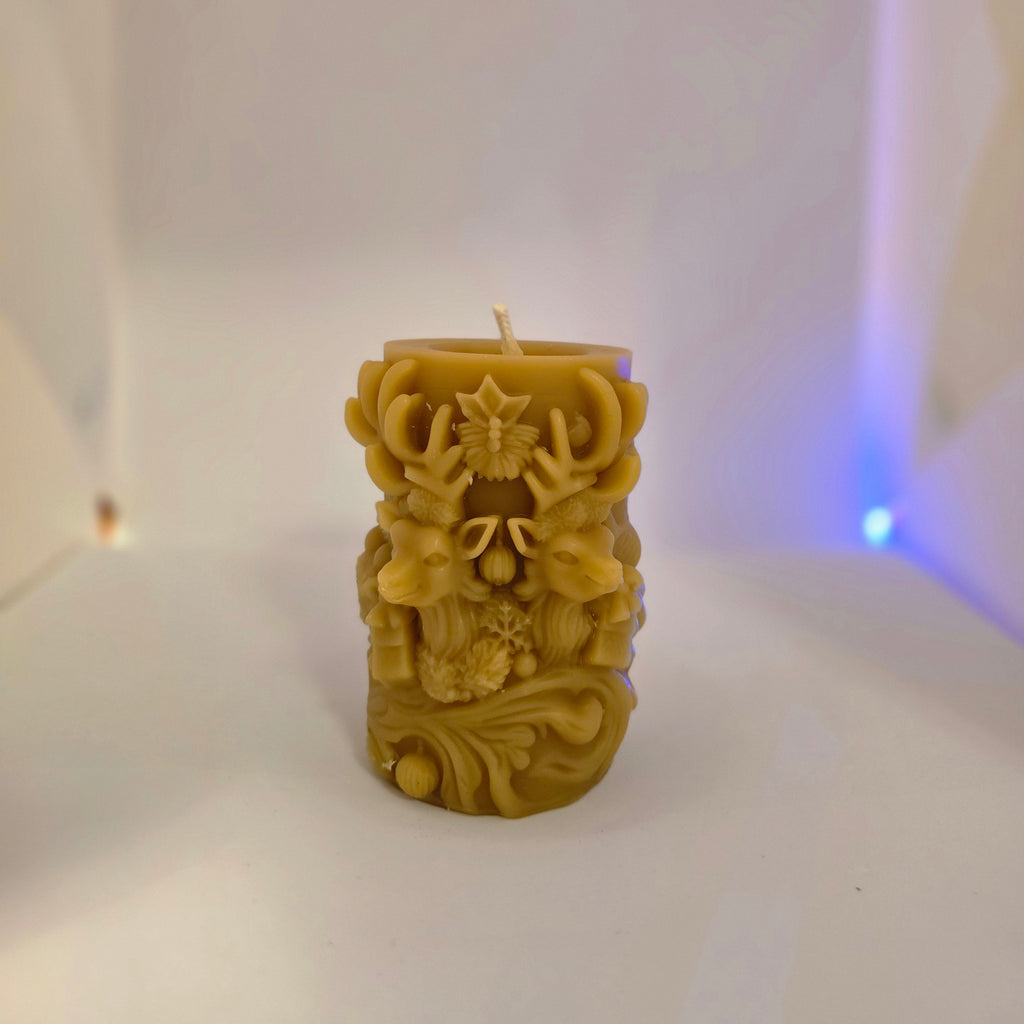 The Season of Light Reindeer Duo| 100% Beeswax Candles|