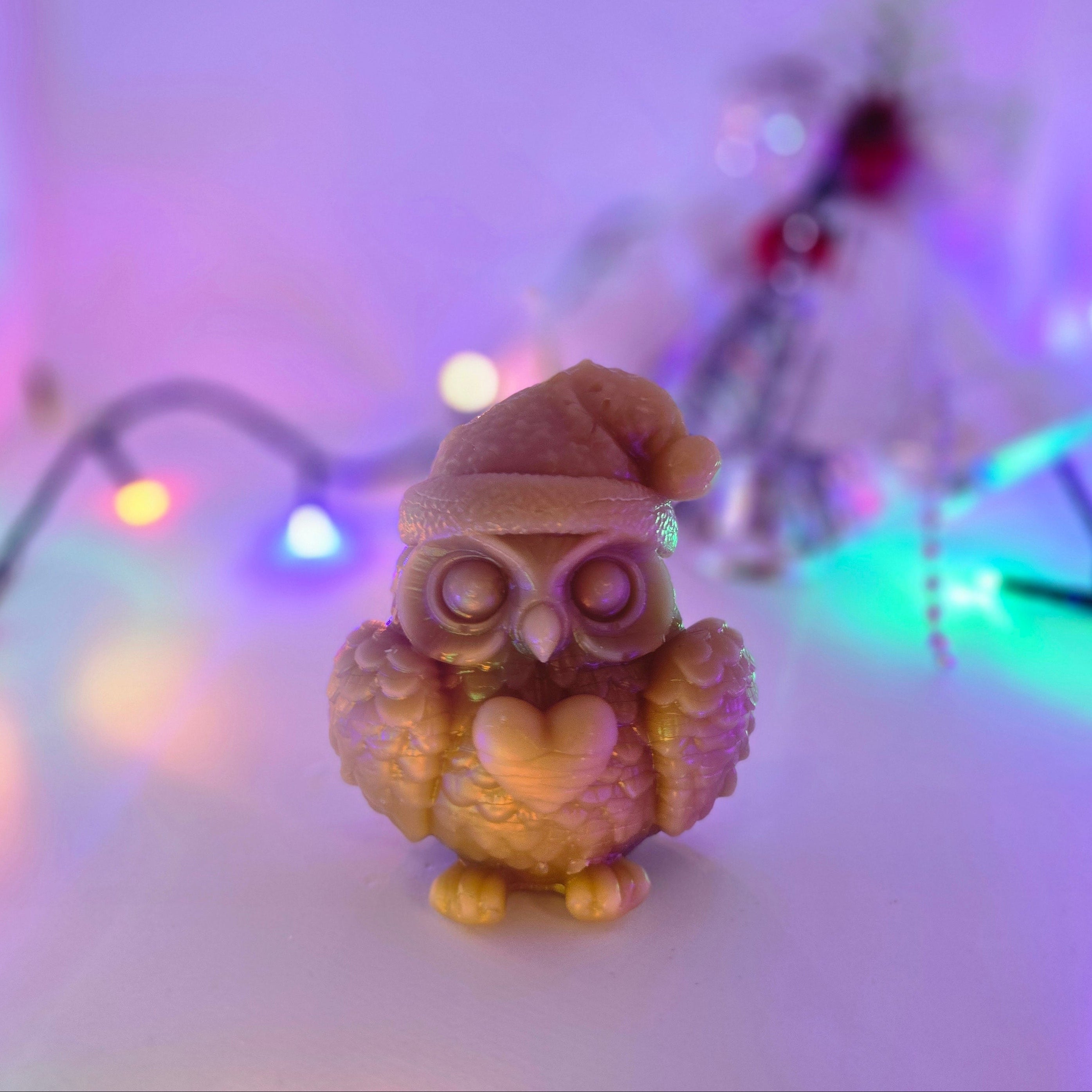 🦉🎄 Christmas Owl Candle - Whoo-liday Cheer