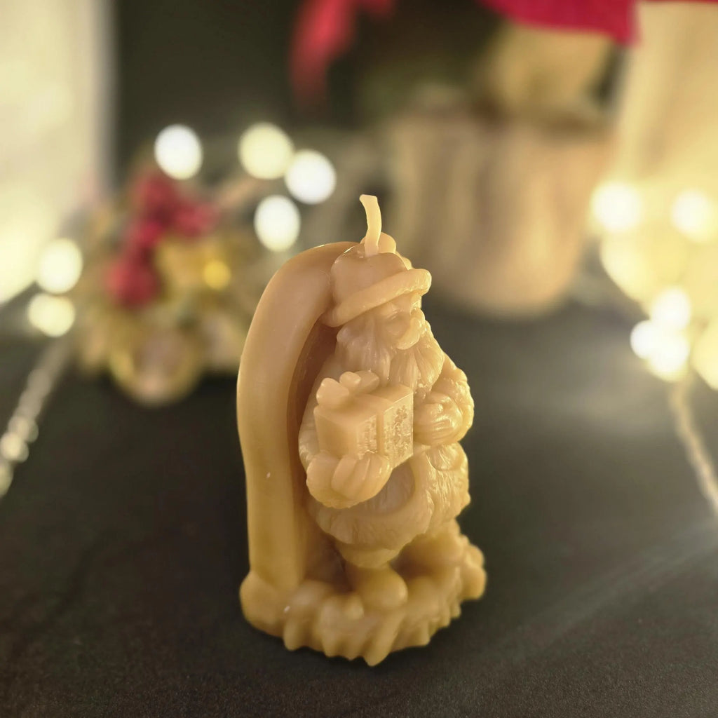 Holiday Cheer Santa & Presents Set | Christmas Gift Set | Beeswax Candles
