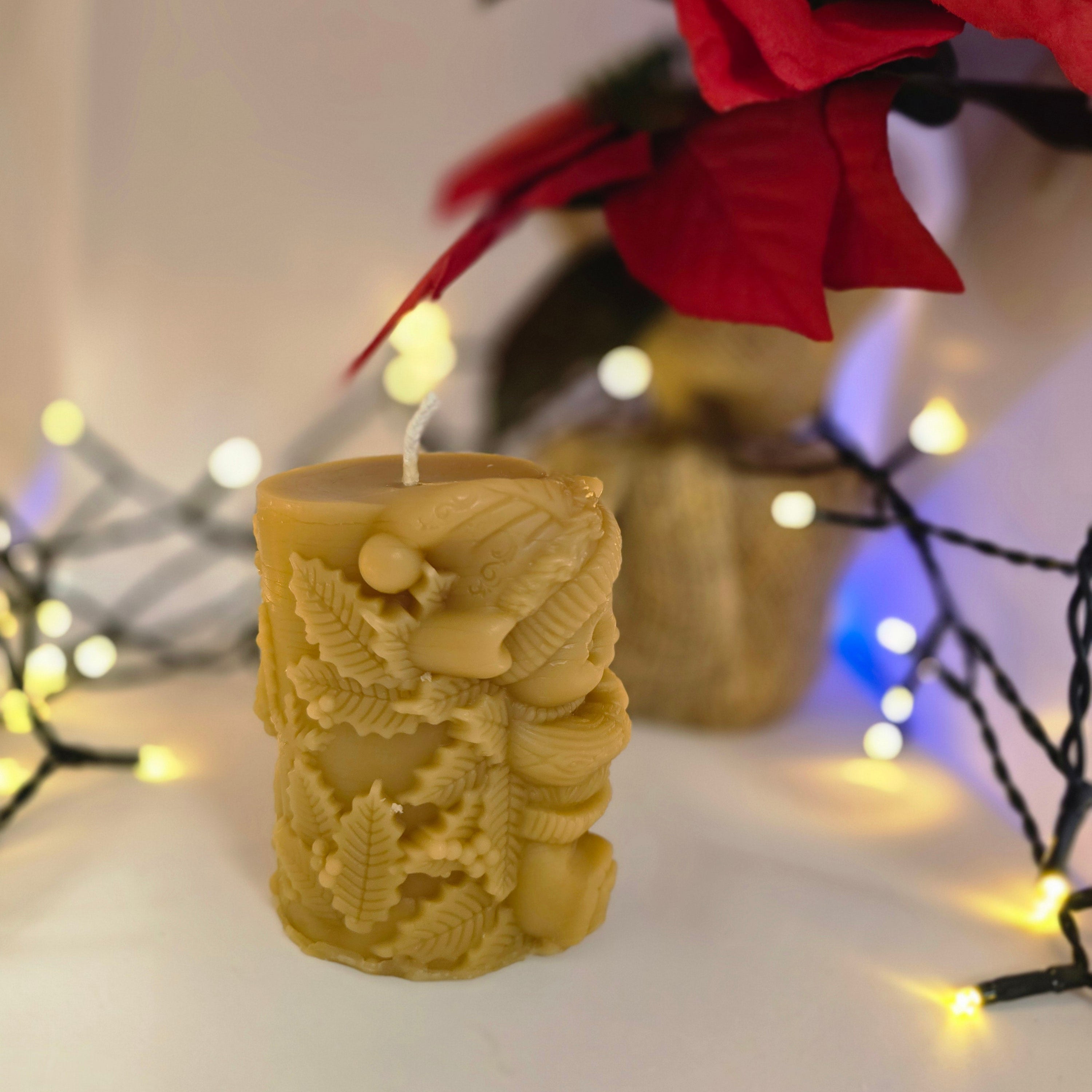 Cuddly Christmas Bear| The Season of  Light Collection| 100% Pure Beeswax