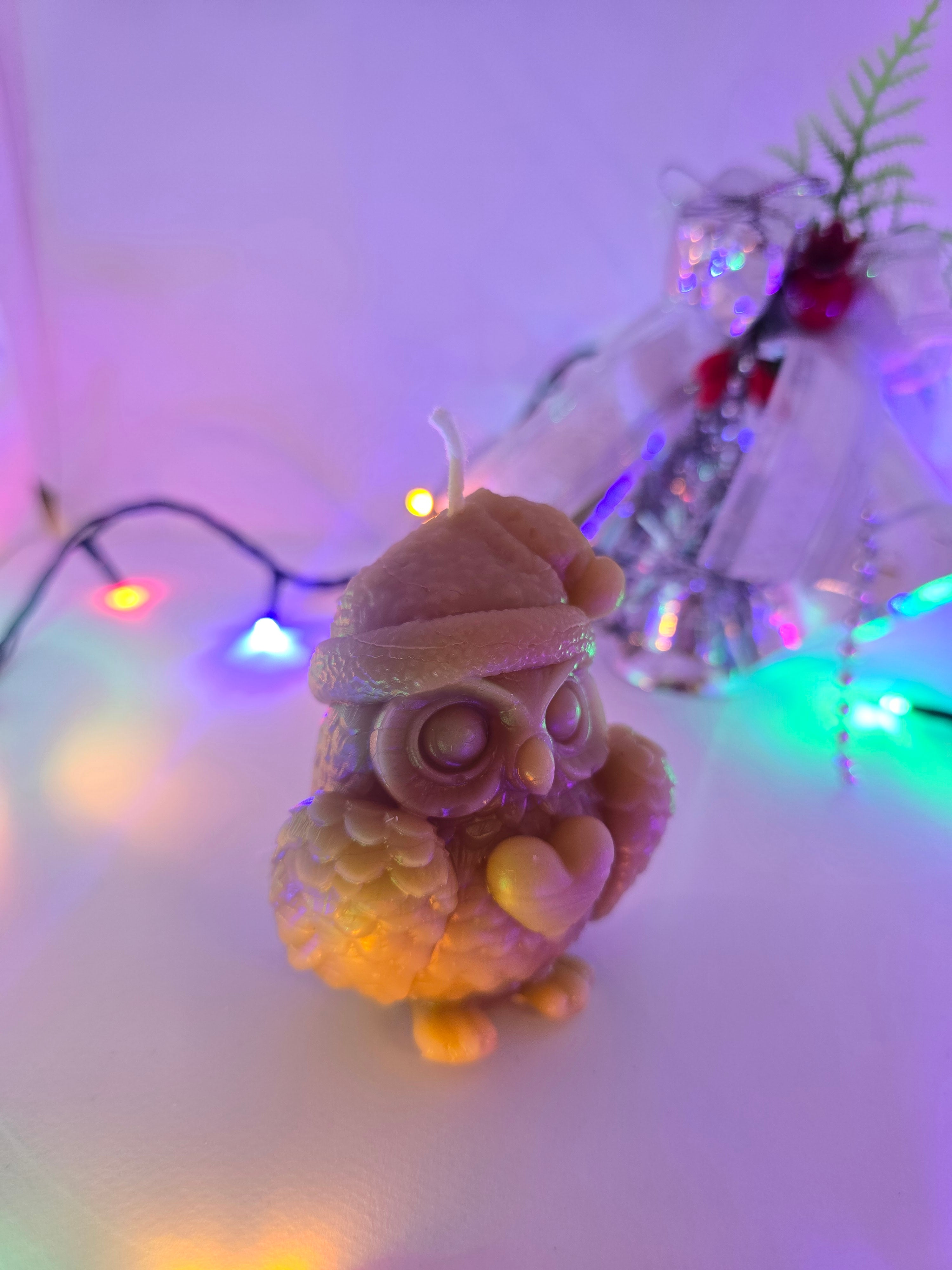 🦉🎄 Christmas Owl Candle - Whoo-liday Cheer