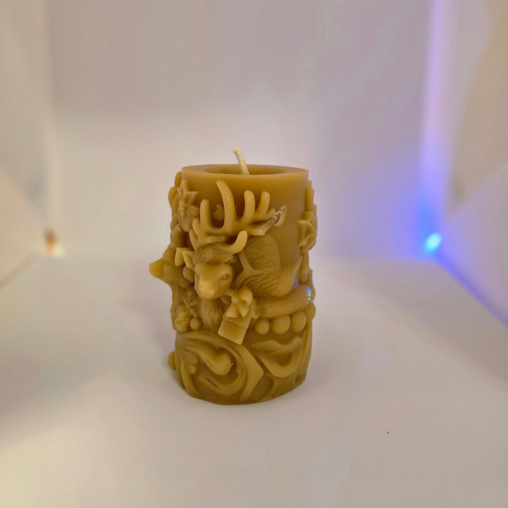 The Season of Light Reindeer Duo| 100% Beeswax Candles|