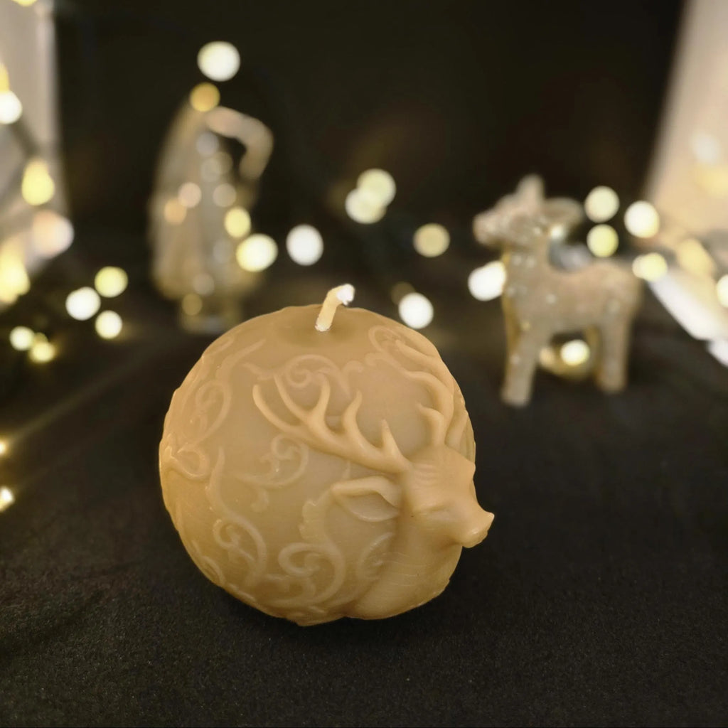 Enchanted Stag Bauble Candle | Christmas Candles | Beeswax Candles