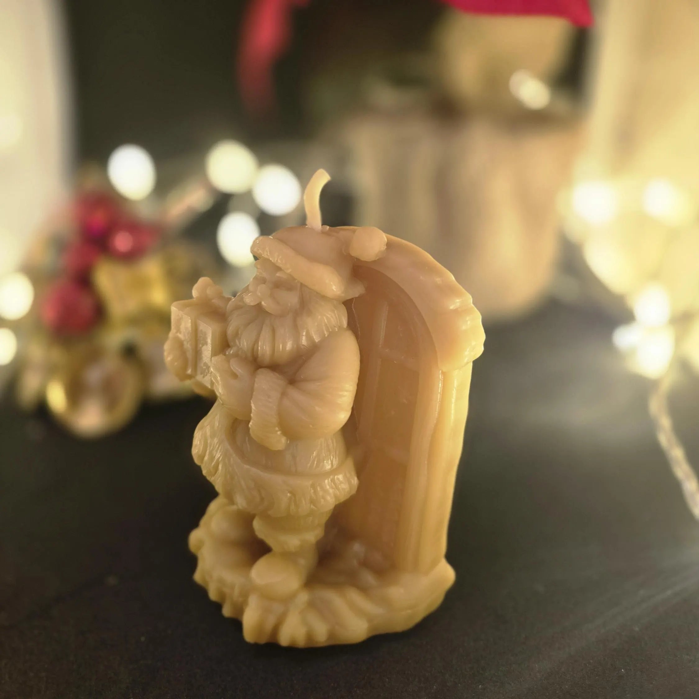 Holiday Cheer Santa & Presents Set | Christmas Gift Set | Beeswax Candles