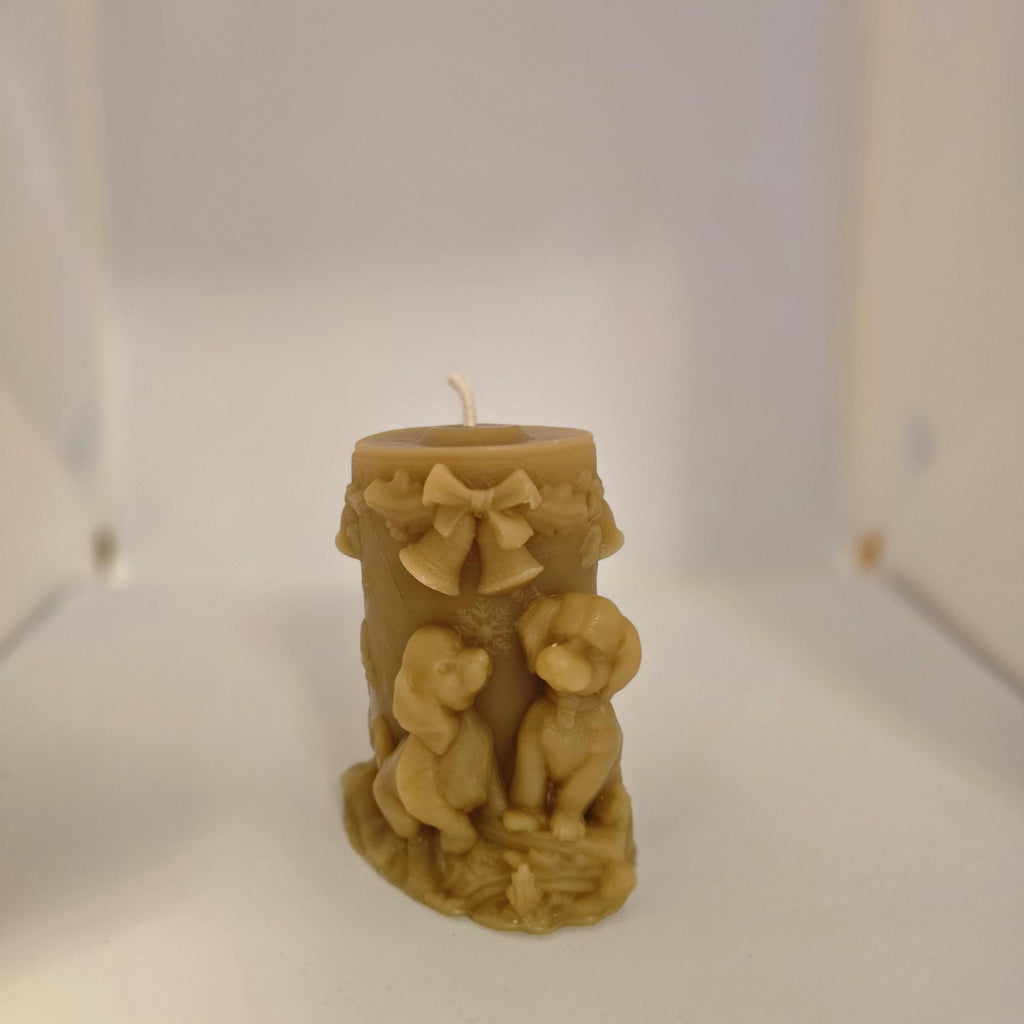 Puppies for Christmas Candle | Beeswax Candle