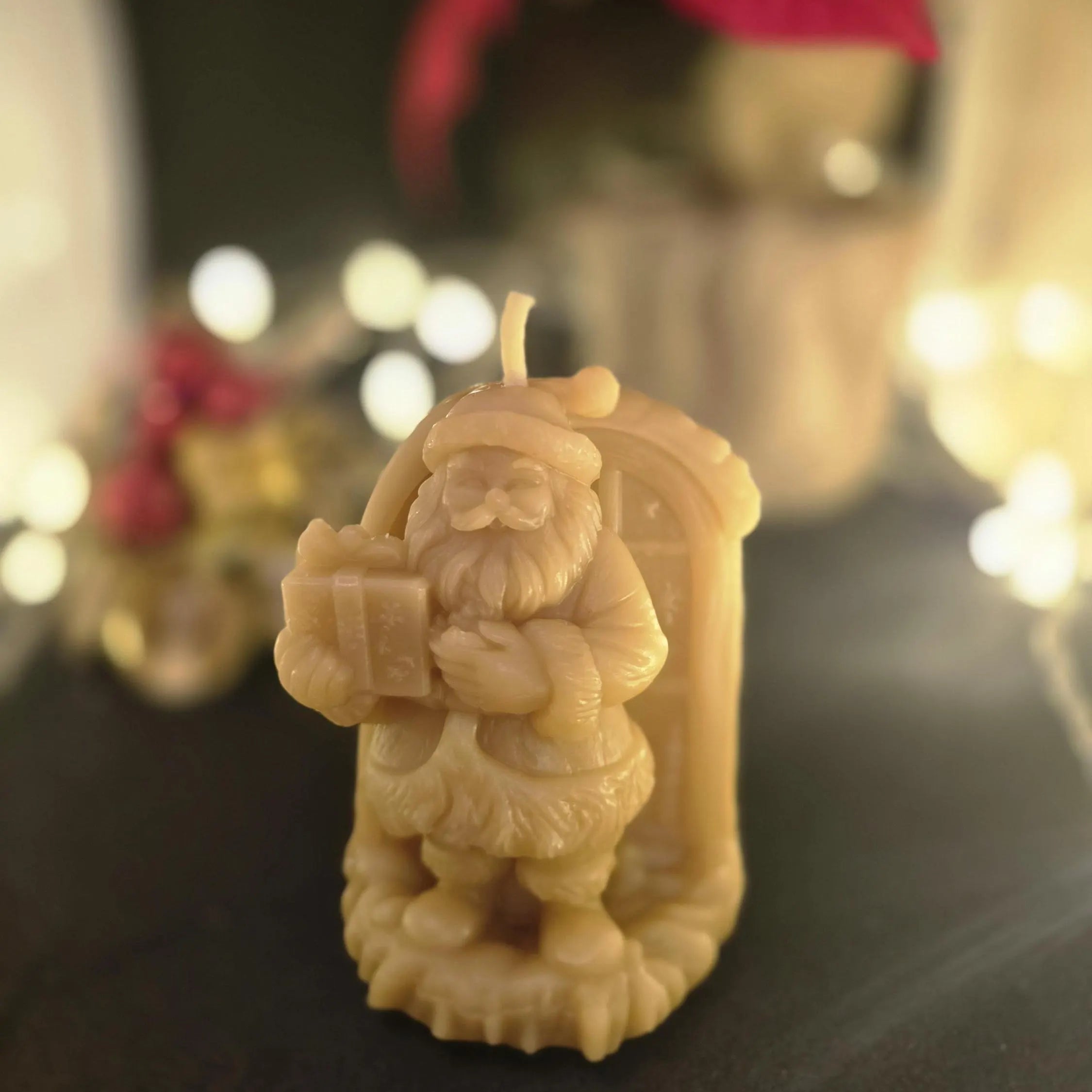 Holiday Cheer Santa & Presents Set | Christmas Gift Set | Beeswax Candles