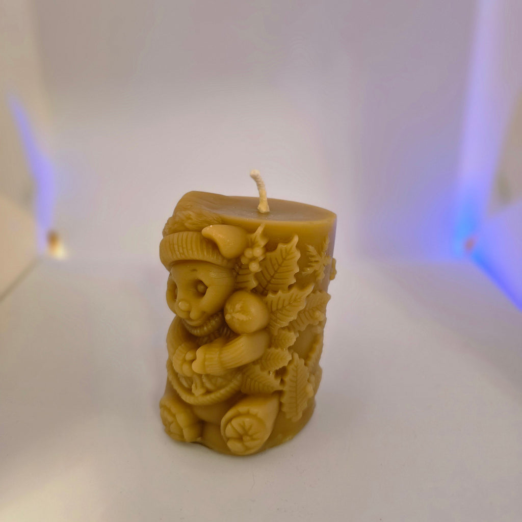 Cuddly Christmas Bear| The Season of  Light Collection| 100% Pure Beeswax