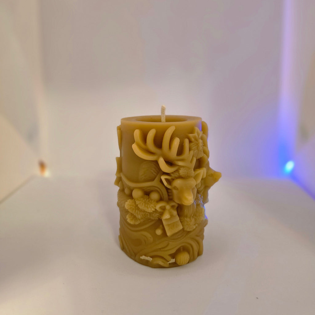 The Season of Light Reindeer Duo| 100% Beeswax Candles|