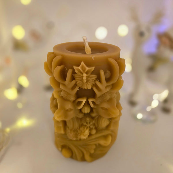 The Season of Light Reindeer Duo| 100% Beeswax Candles|