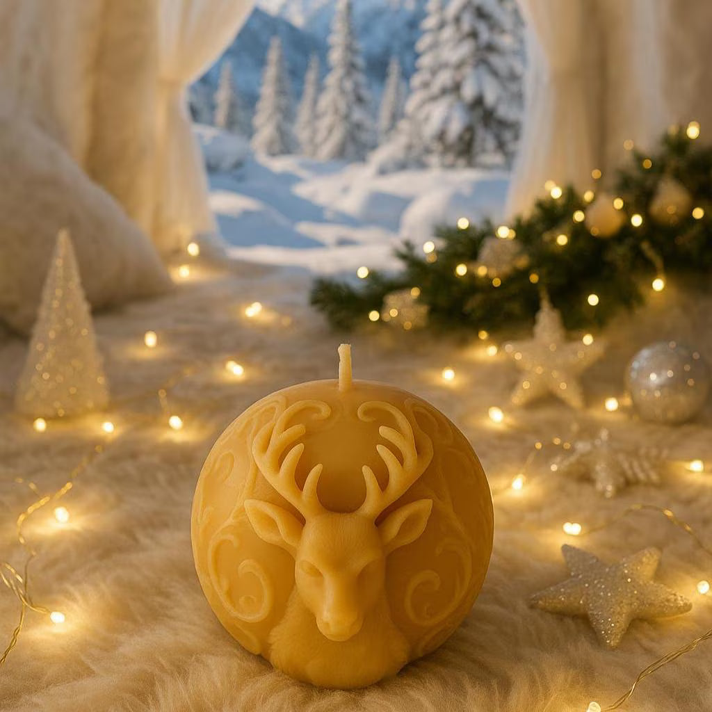 Enchanted Stag Bauble Candle | Christmas Candles | Beeswax Candles