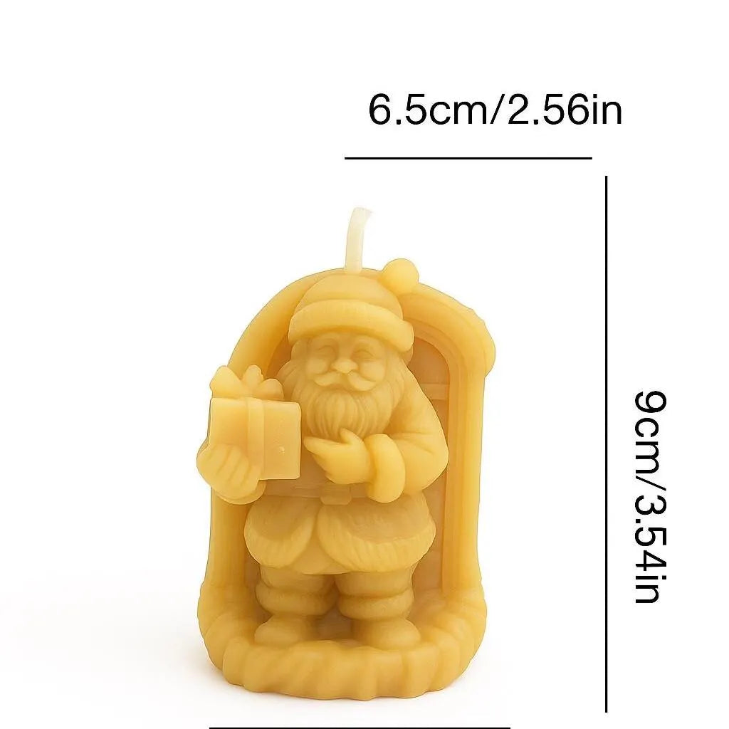 Holiday Cheer Santa & Presents Set | Christmas Gift Set | Beeswax Candles