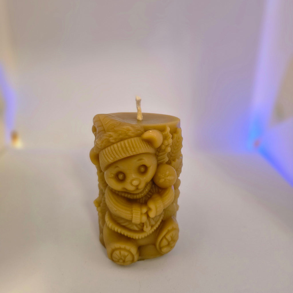 Cuddly Christmas Bear| The Season of  Light Collection| 100% Pure Beeswax