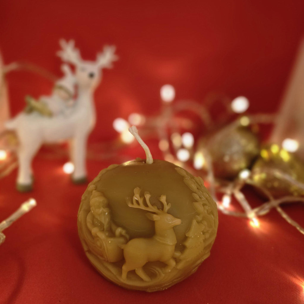 The North Pole Sleigh Glow | Beeswax Christmas Candle