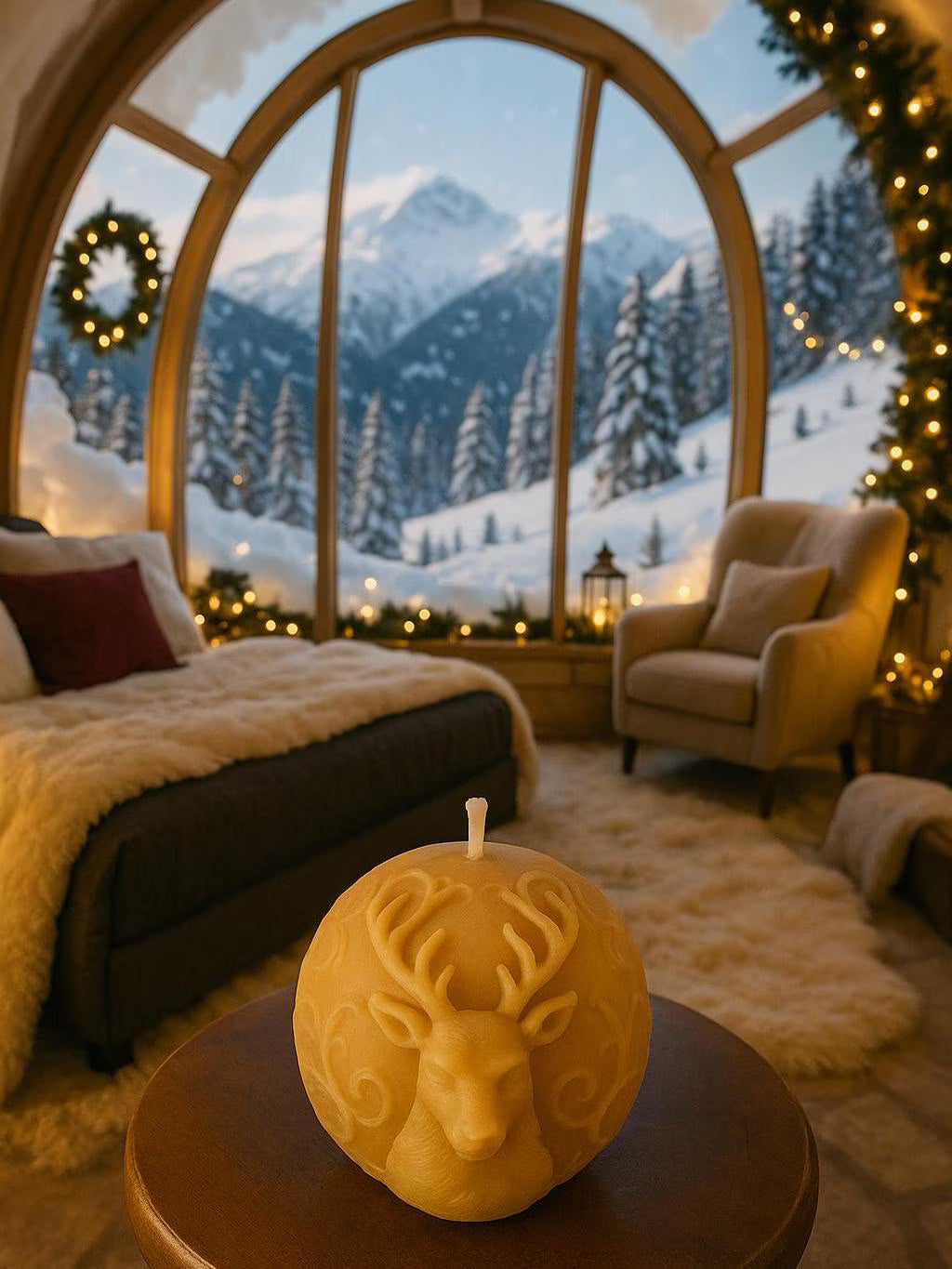 Enchanted Stag Bauble Candle | Christmas Candles | Beeswax Candles