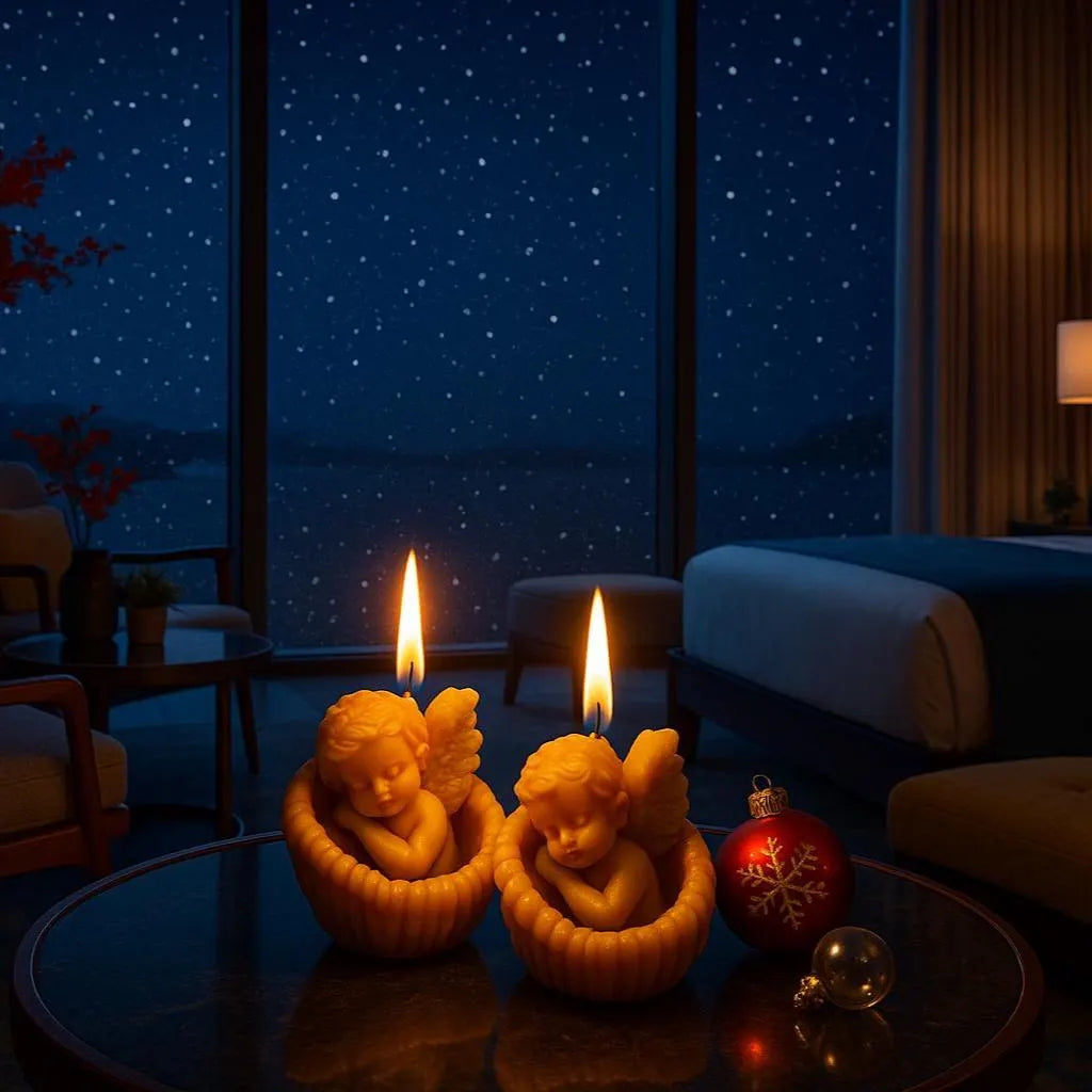 Little Christmas Angel Candles GiftBox |  Beeswax Candle