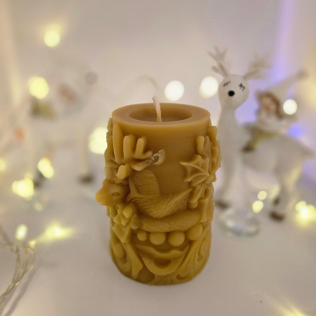 The Season of Light Reindeer Duo| 100% Beeswax Candles|