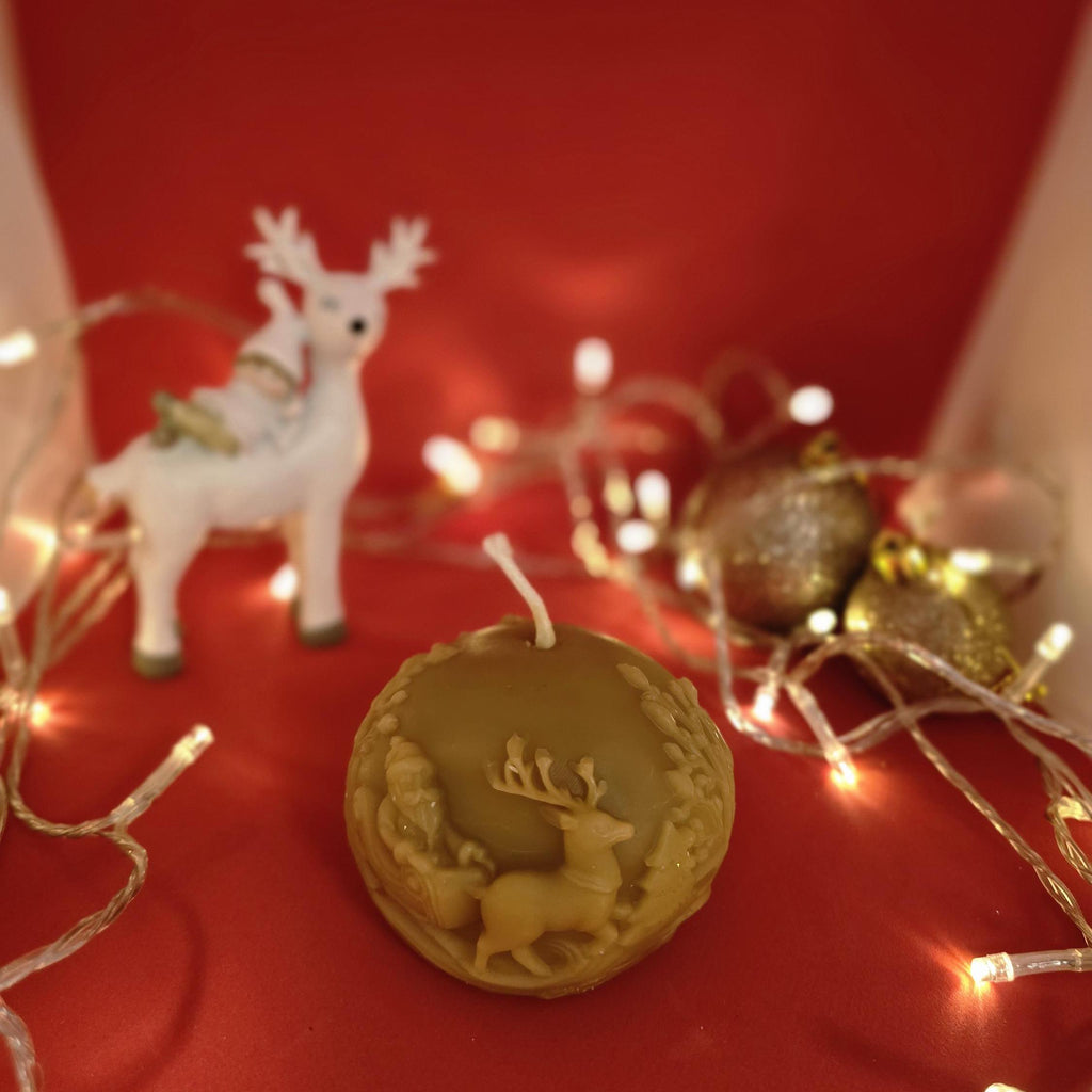 The North Pole Sleigh Glow | Beeswax Christmas Candle