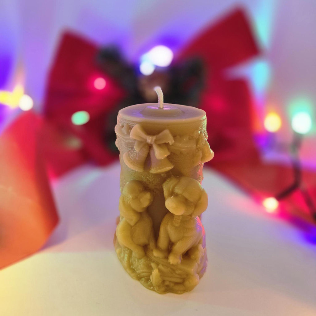 Puppies for Christmas Candle | Beeswax Candle