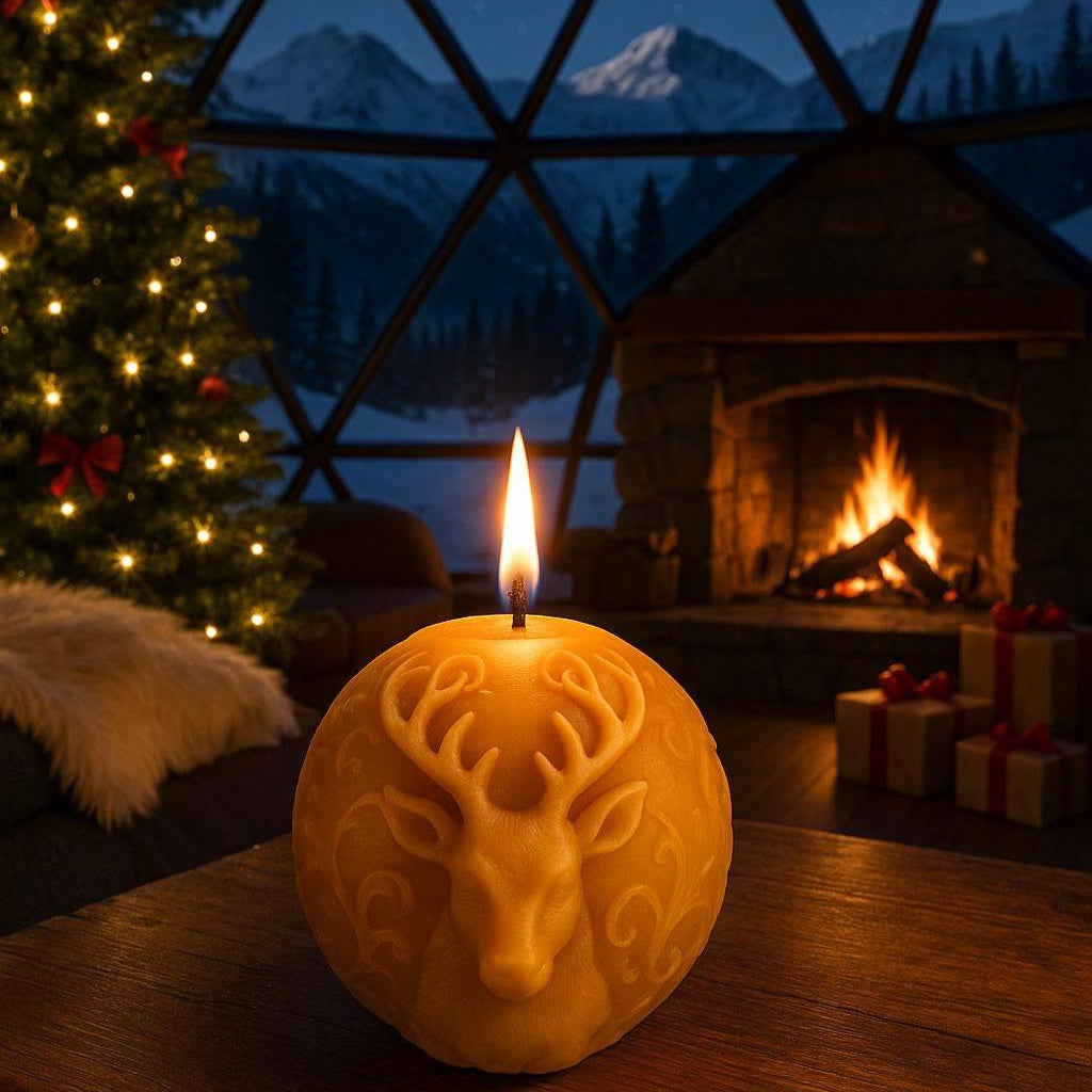 Enchanted Stag Bauble Candle | Christmas Candles | Beeswax Candles