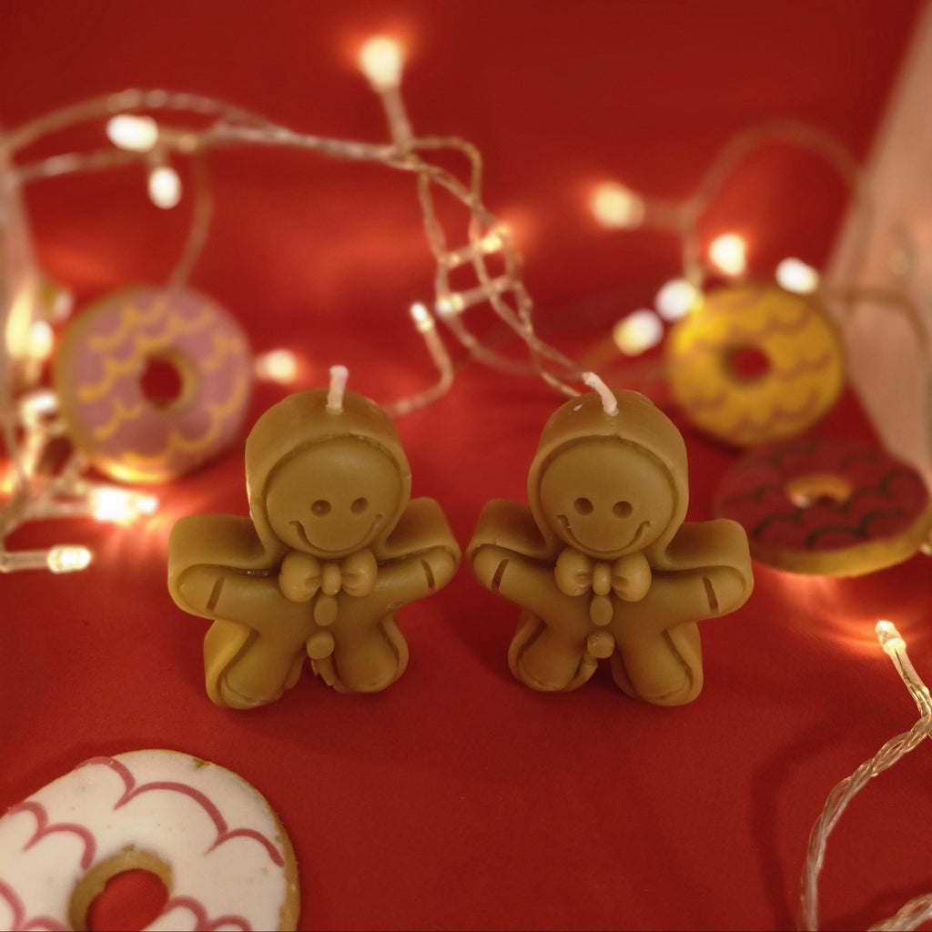 Sugar & Spice Gingerbread Men Candles | Gift Box | Beeswax Candles