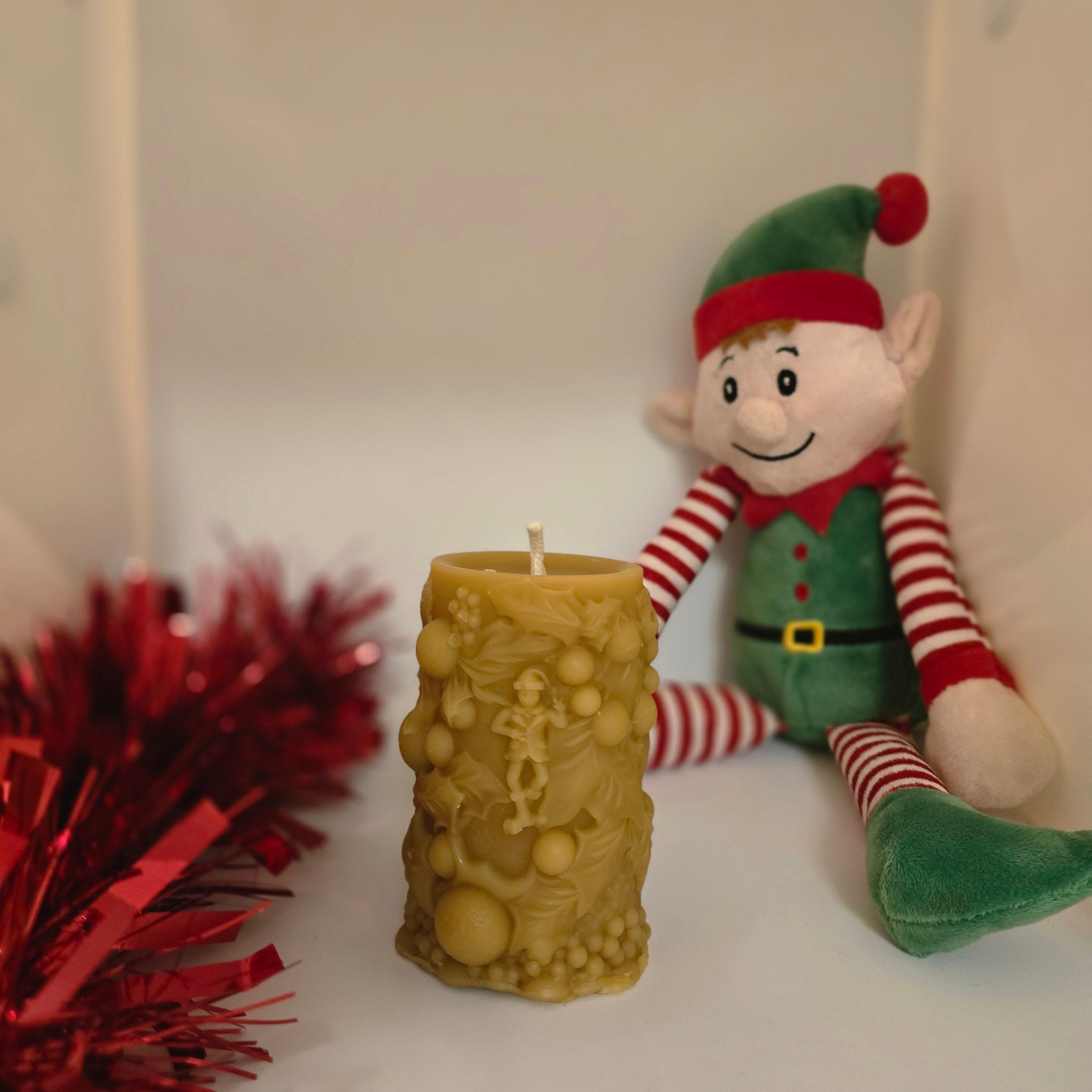 Tinsel & Tricks Elf | Beeswax Christmas Candle