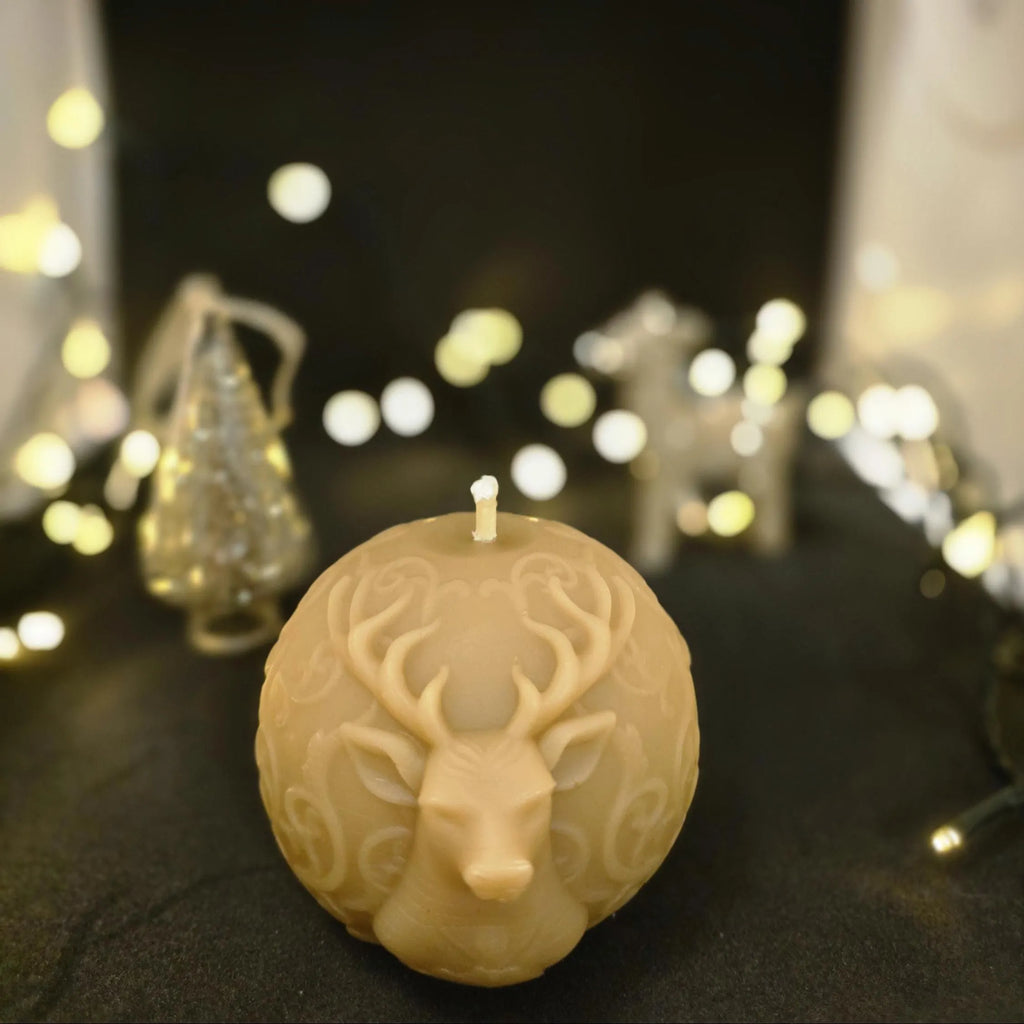 Enchanted Stag Bauble Candle | Christmas Candles | Beeswax Candles