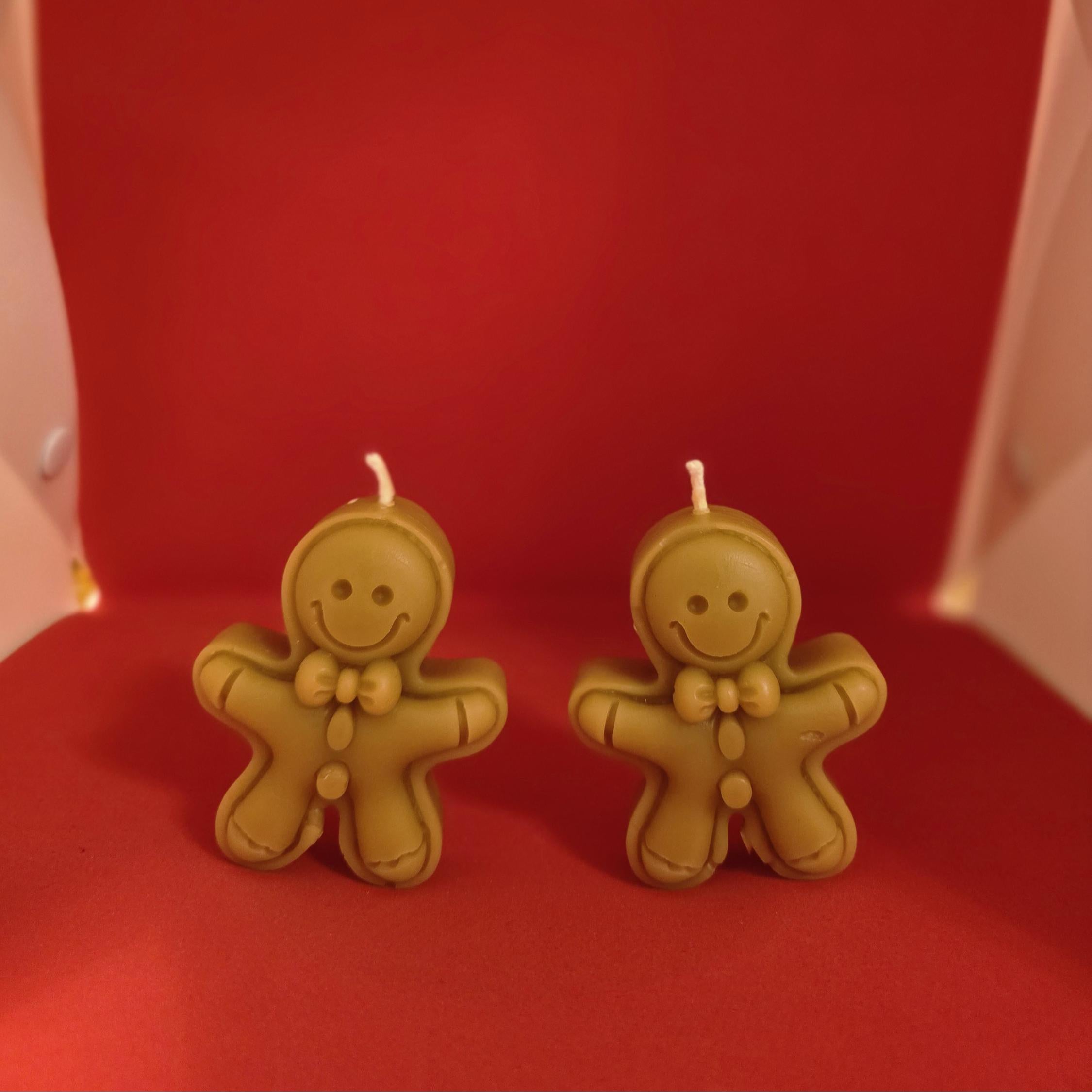 Sugar & Spice Gingerbread Men Candles | Gift Box | Beeswax Candles