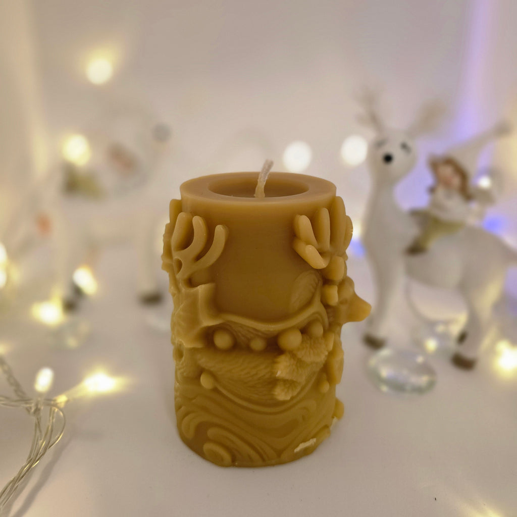 The Season of Light Reindeer Duo| 100% Beeswax Candles|