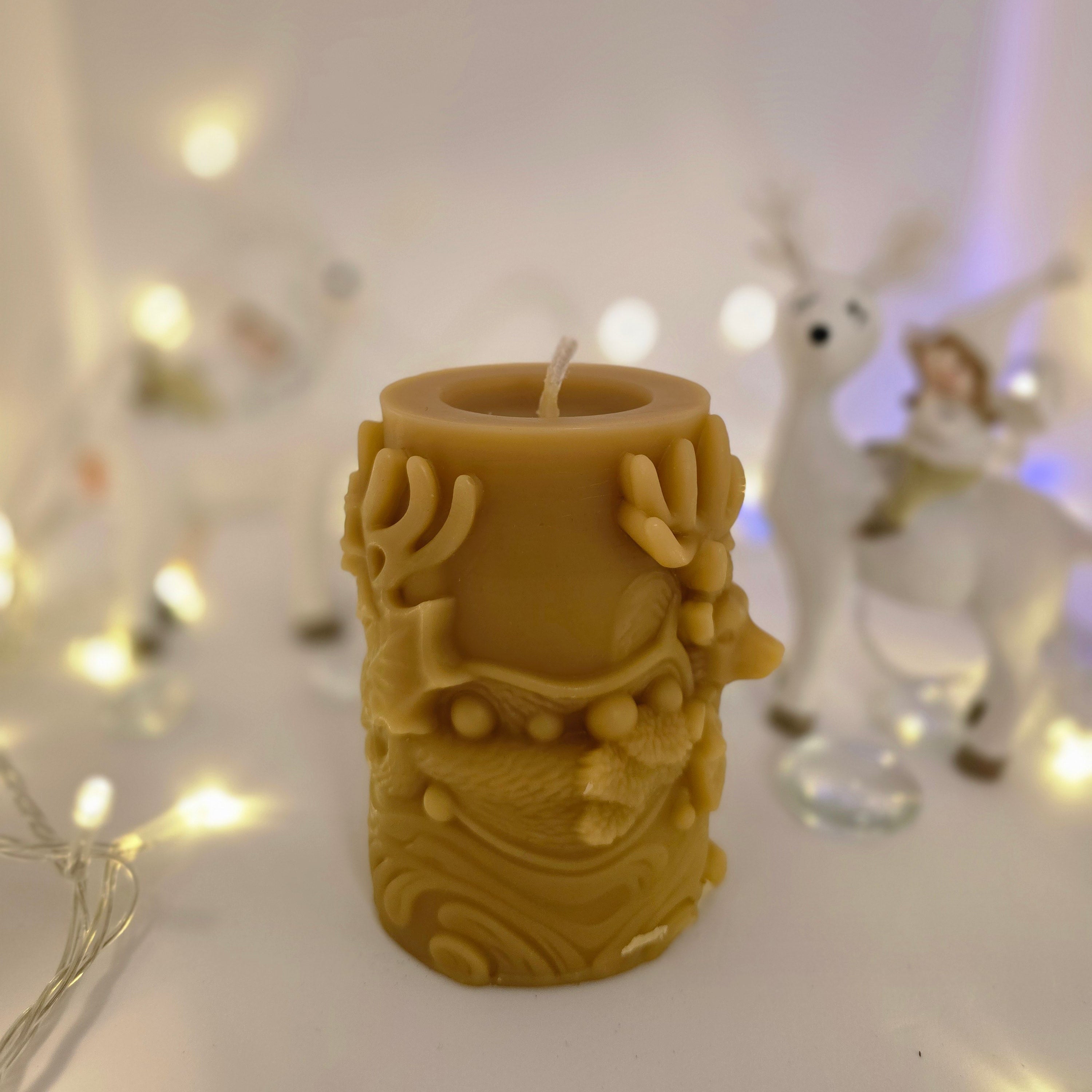 The Season of Light Reindeer Duo| 100% Beeswax Candles|