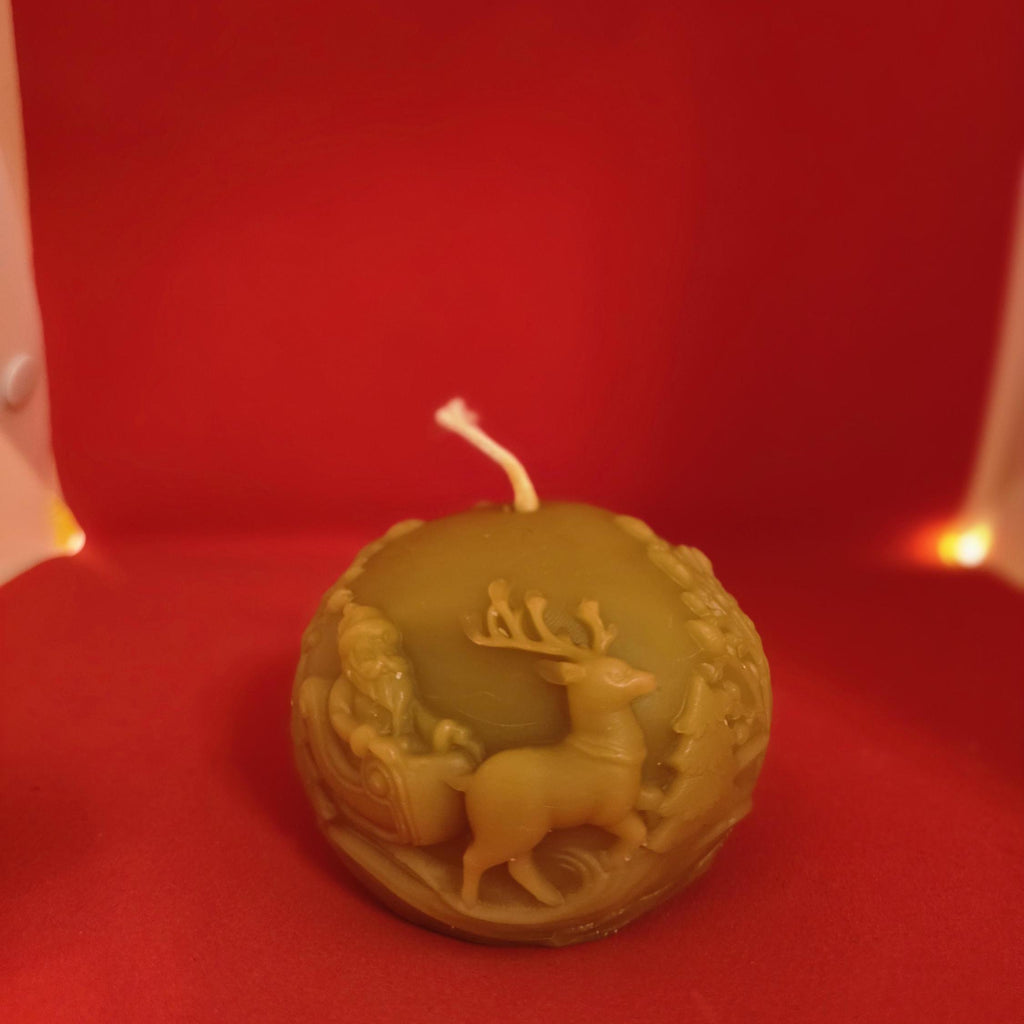 The North Pole Sleigh Glow | Beeswax Christmas Candle