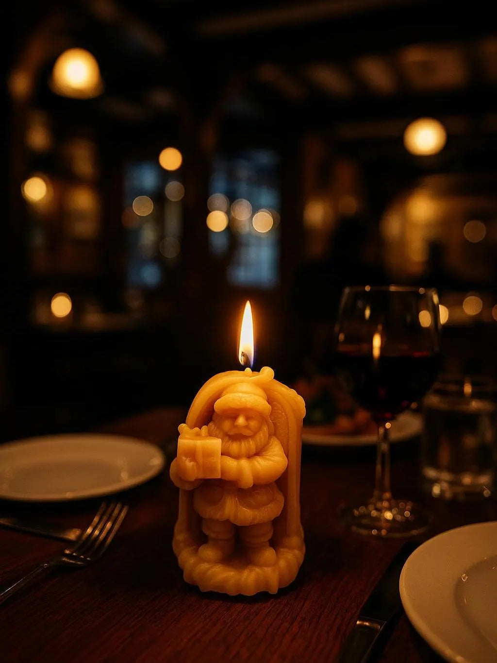 Holiday Cheer Santa & Presents Set | Christmas Gift Set | Beeswax Candles