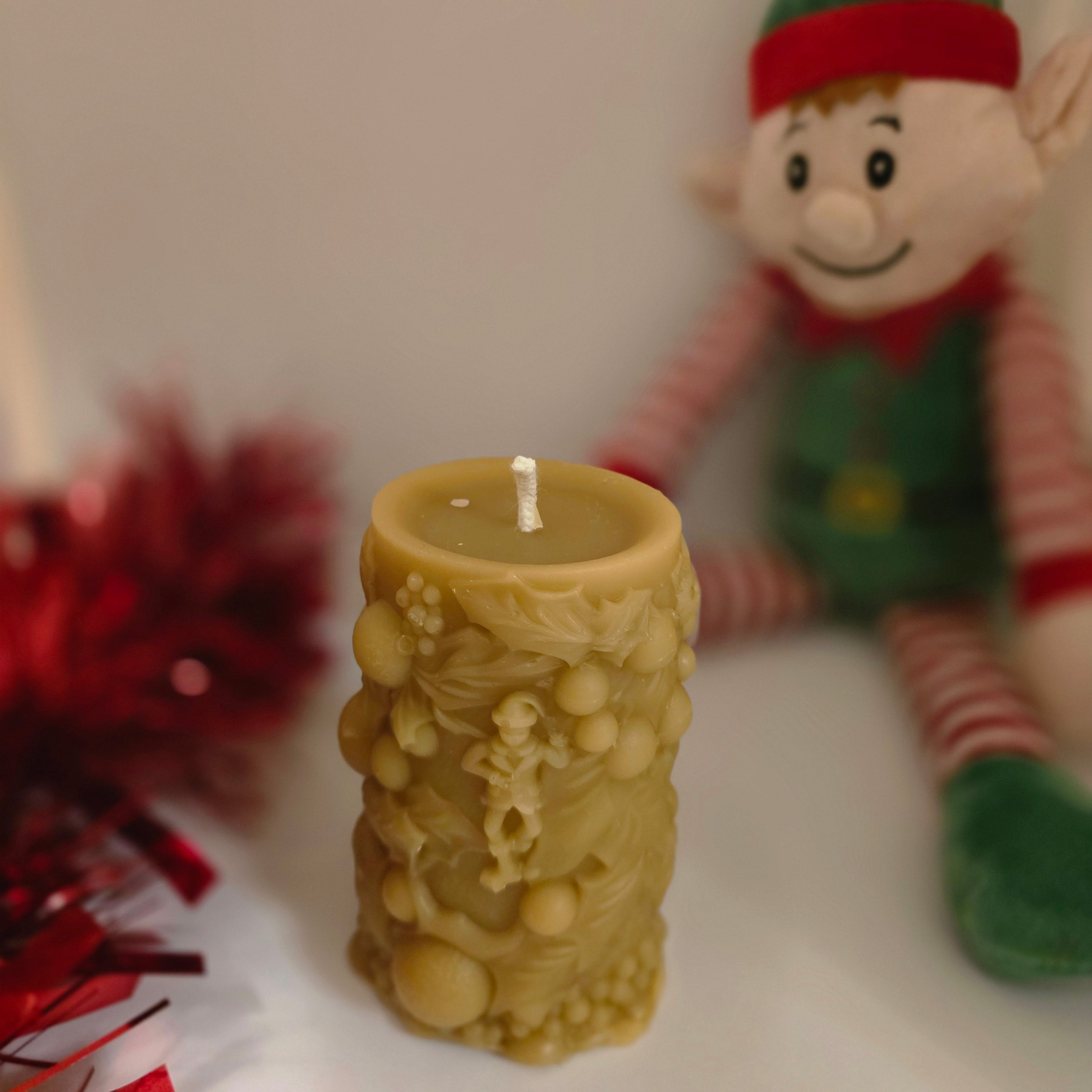 Tinsel & Tricks Elf | Beeswax Christmas Candle