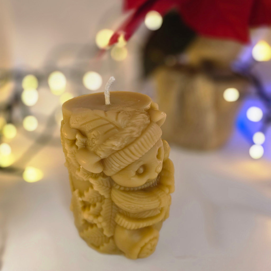 Cuddly Christmas Bear| The Season of  Light Collection| 100% Pure Beeswax