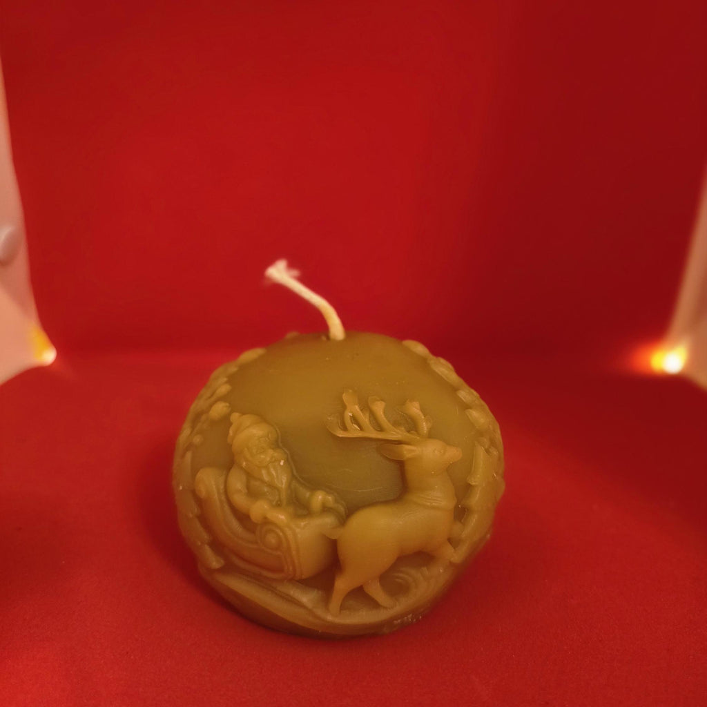 The North Pole Sleigh Glow | Beeswax Christmas Candle
