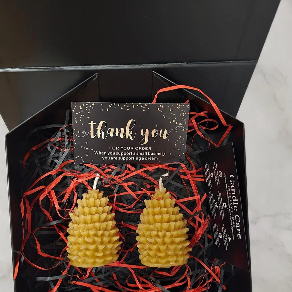 Two Acorns of Christmas Gift Box | 100% Pure Beeswax
