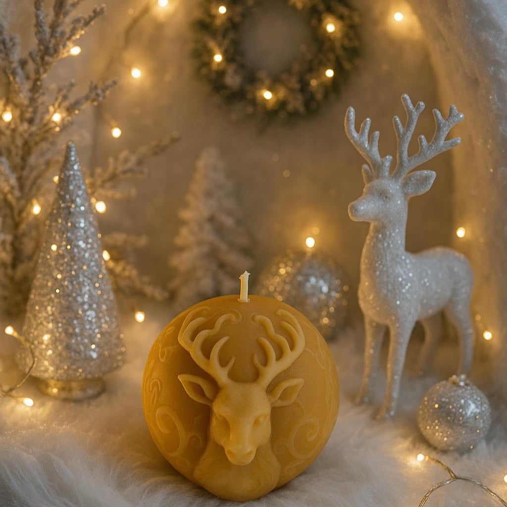 Enchanted Stag Bauble Candle | Christmas Candles | Beeswax Candles