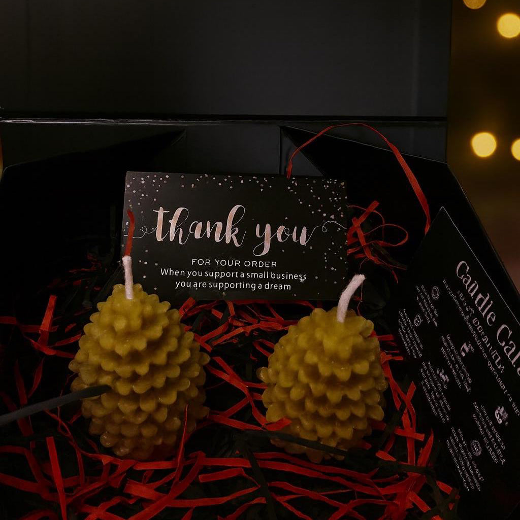 Two Acorns of Christmas Gift Box | 100% Pure Beeswax