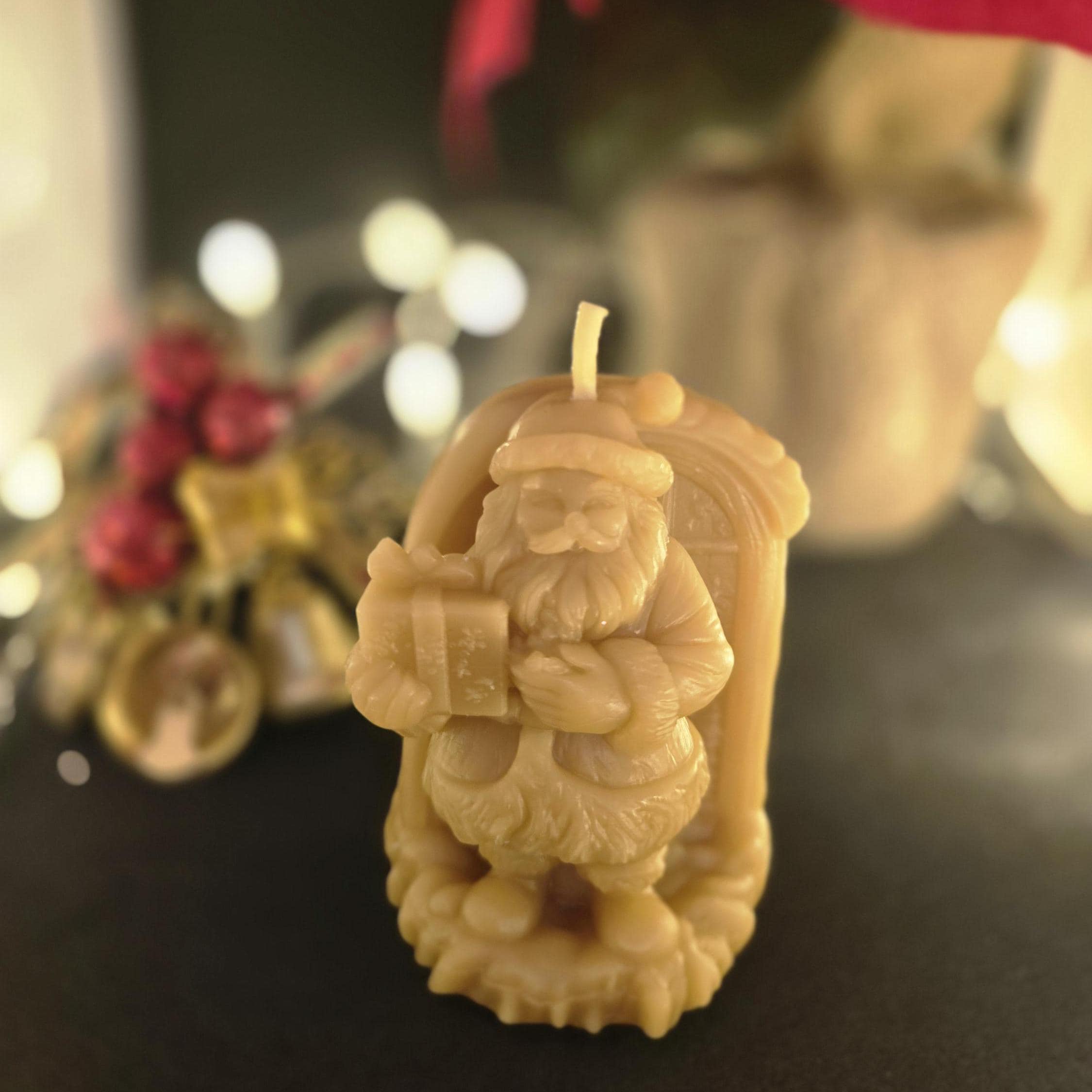 Holiday Cheer Santa & Presents Set | Christmas Gift Set | Beeswax Candles