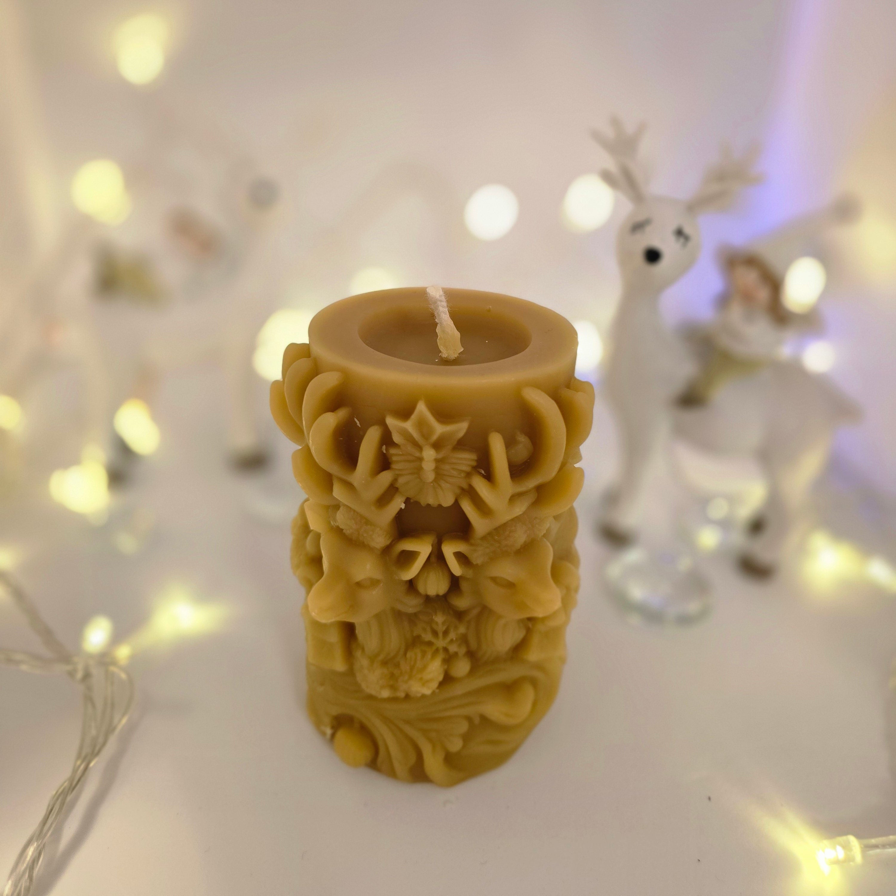 The Season of Light Reindeer Duo| 100% Beeswax Candles|