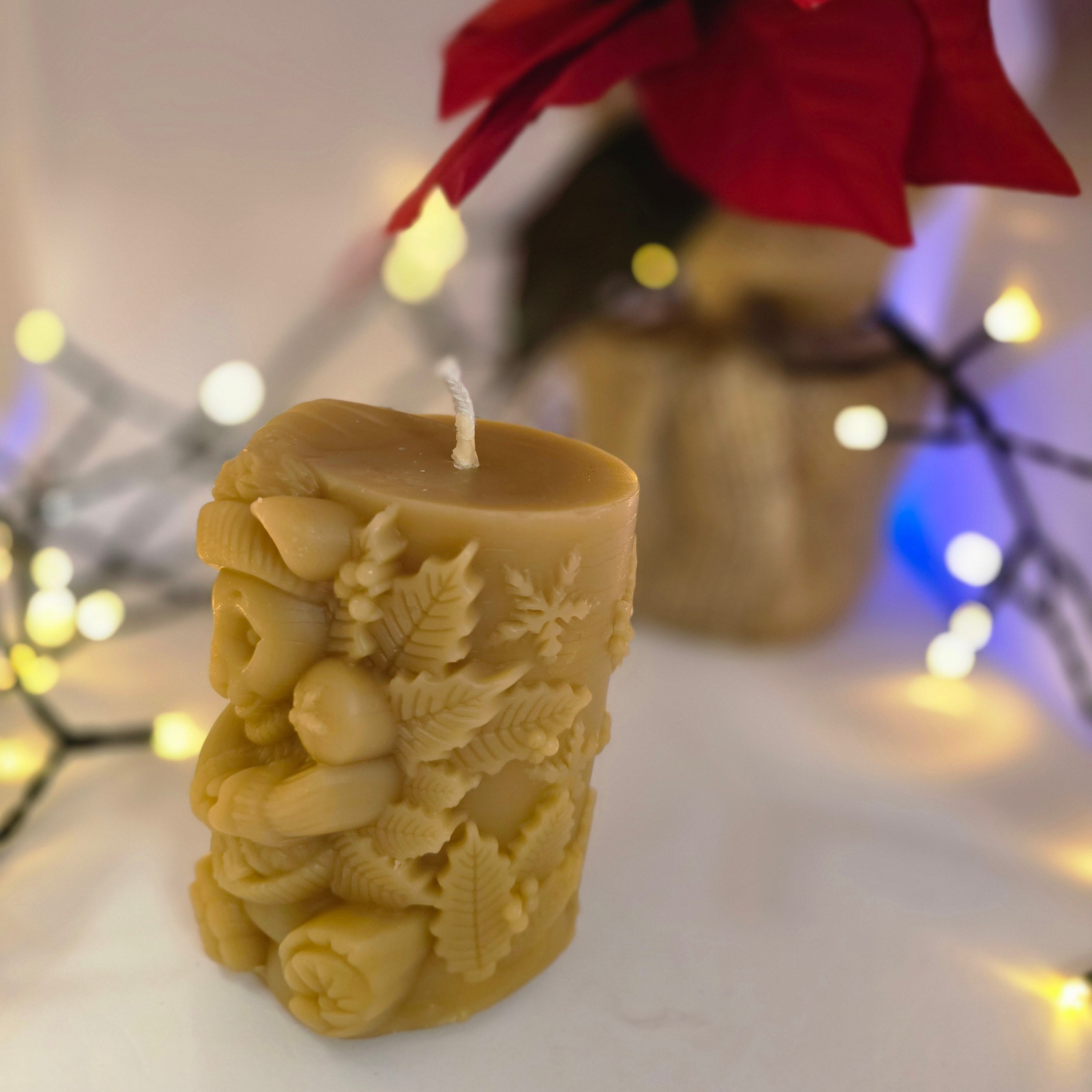 Cuddly Christmas Bear| The Season of  Light Collection| 100% Pure Beeswax