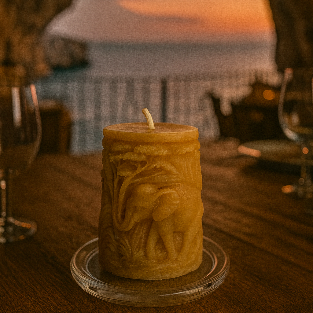 African Elephant| Wildlight Collecton| 100% Pure Beeswax Candle