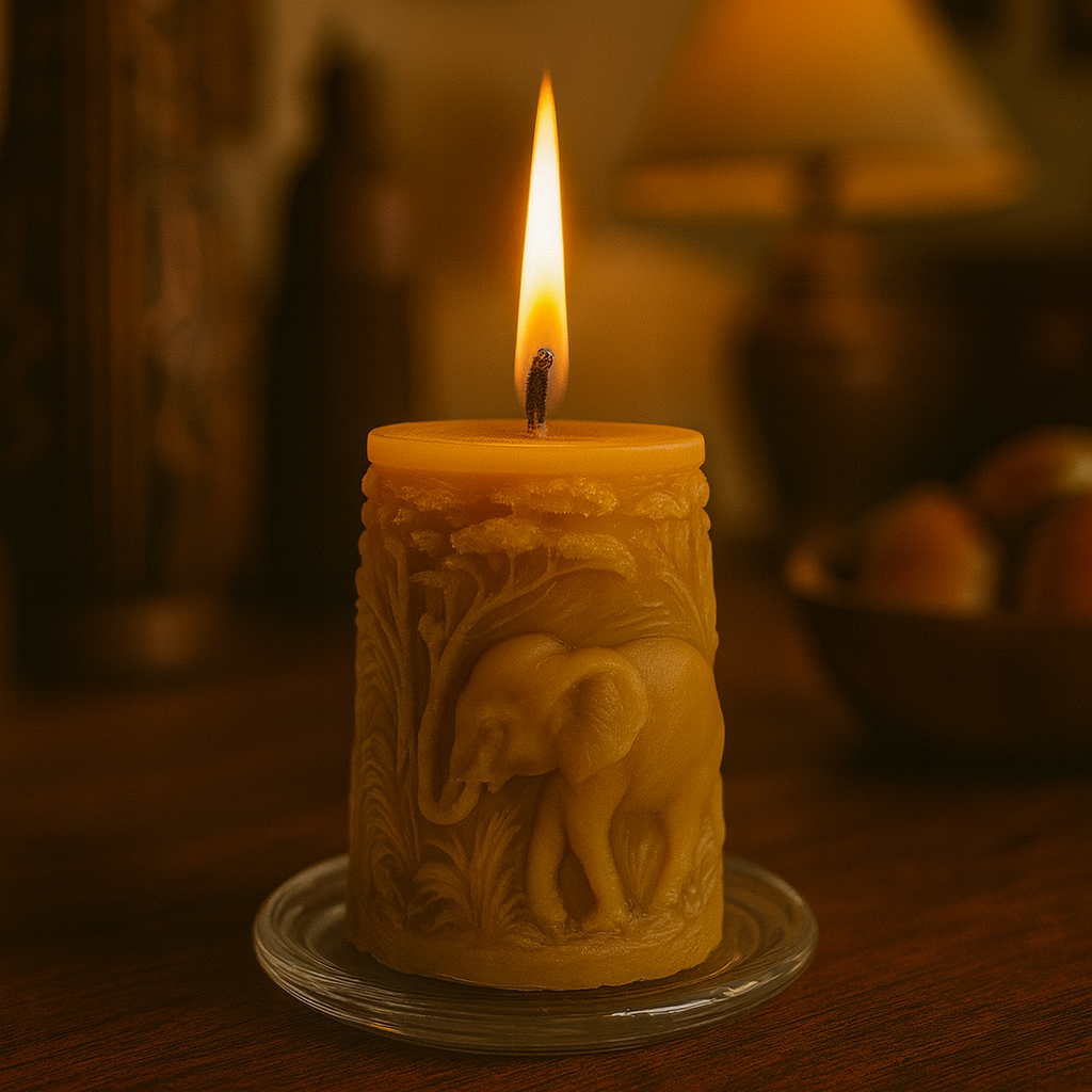 African Elephant| Wildlight Collecton| 100% Pure Beeswax Candle
