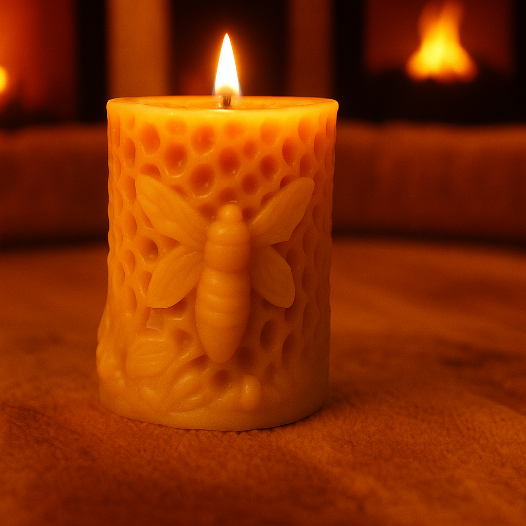 The Summers Queen Bee (Signature Collection) | 100% Pure Beeswax Candle | Natural Honeycomb Design | Artisan Made