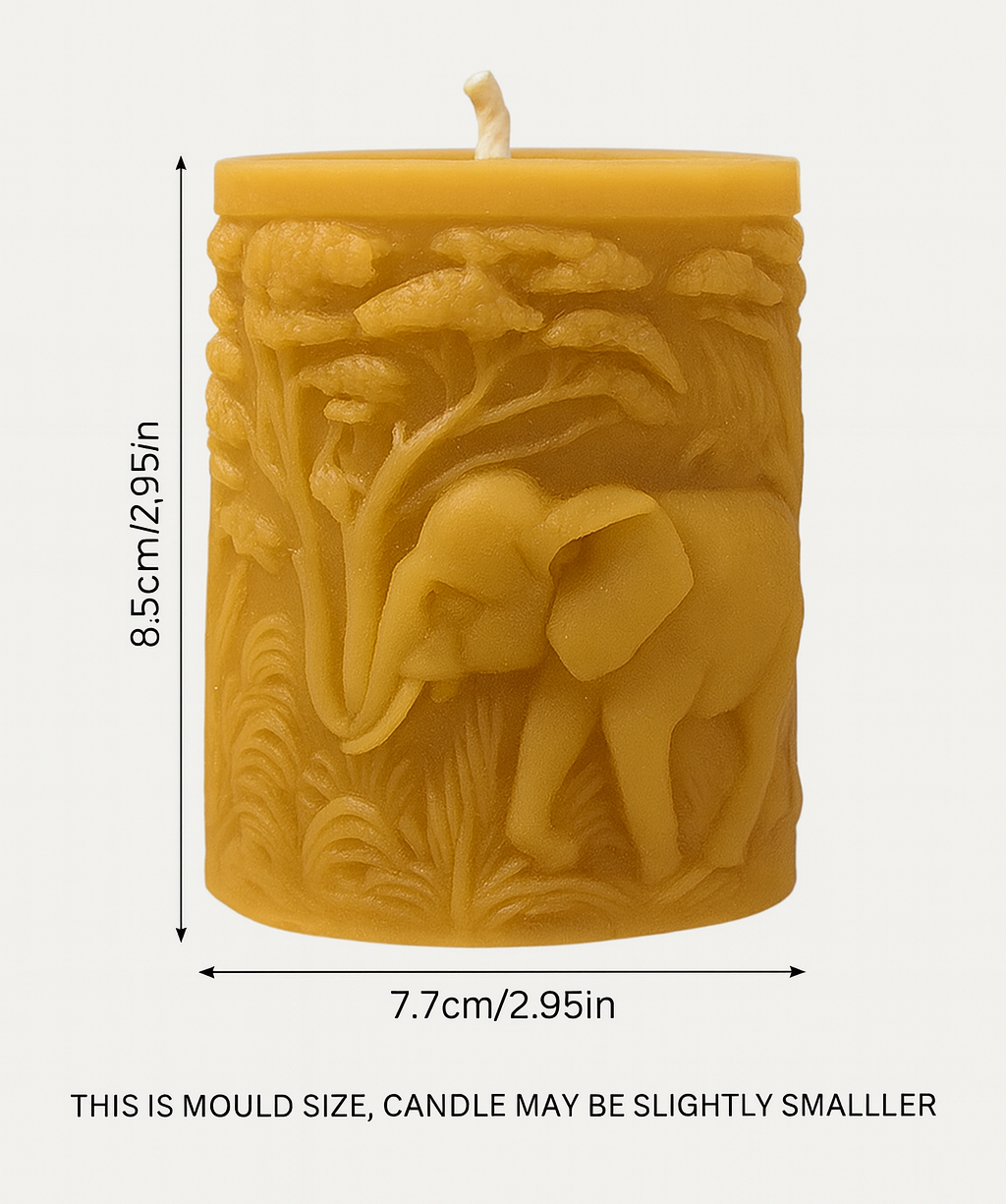African Elephant| Wildlight Collecton| 100% Pure Beeswax Candle