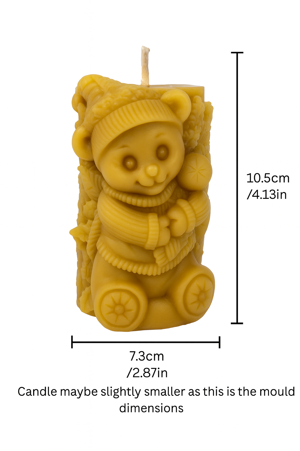 Cuddly Christmas Bear| The Season of  Light Collection| 100% Pure Beeswax