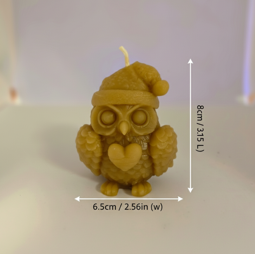 🦉🎄 Christmas Owl Candle - Whoo-liday Cheer