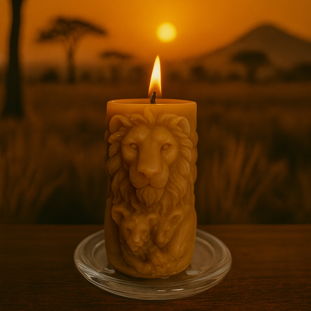Lion King & Cubs |The Wildlight Collection | 100% Beeswax Candle