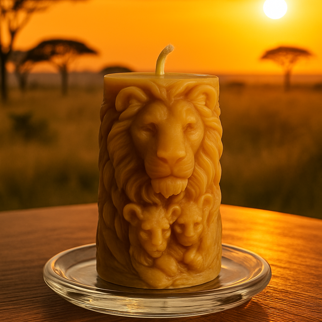 Lion King & Cubs |The Wildlight Collection | 100% Beeswax Candle
