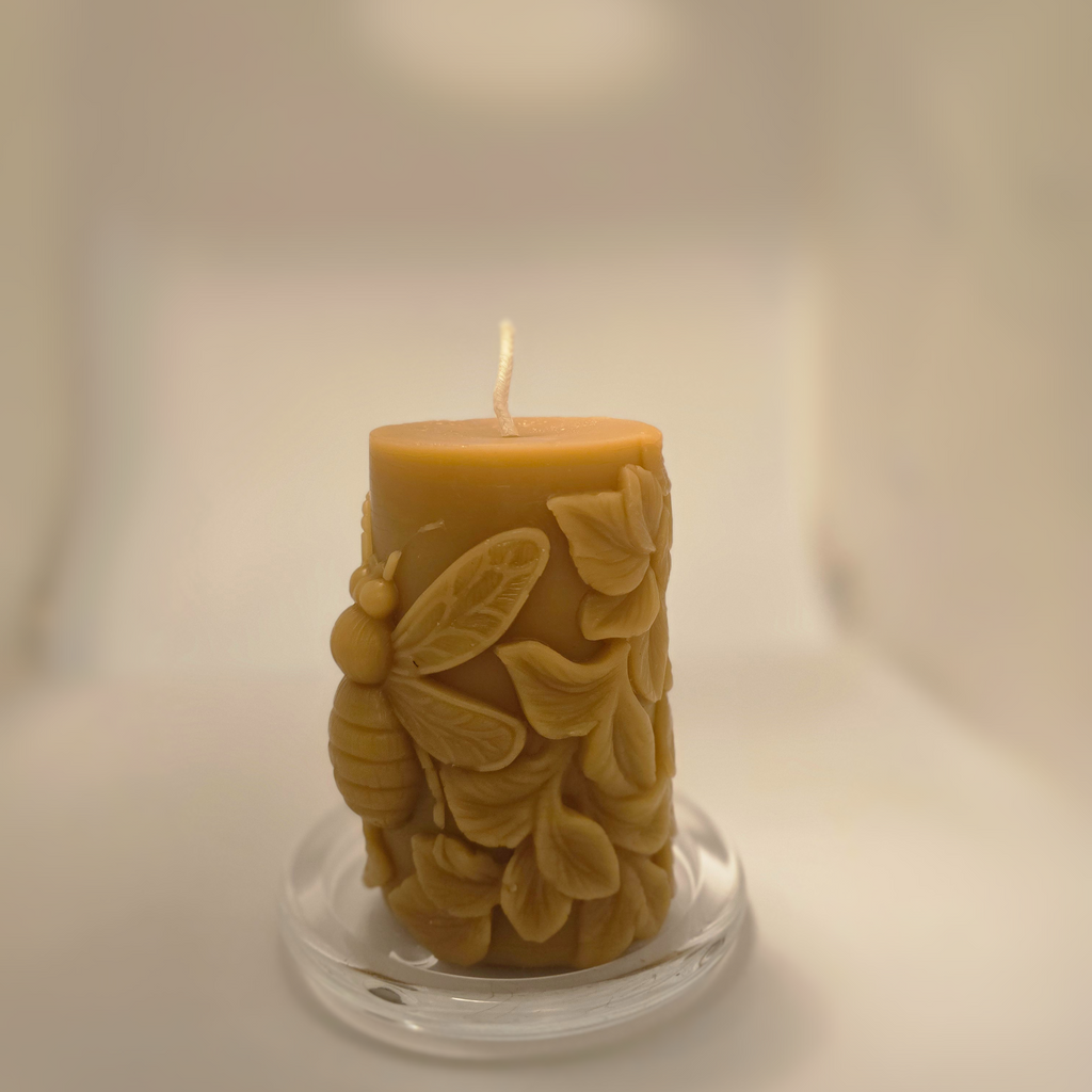 Summers Golden Bee Candle| Signature Collection| 100% Pure Beeswax